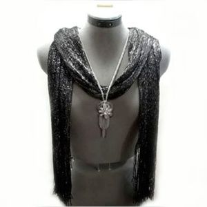 🌸Black Metallic Scarf-Shawl🌸